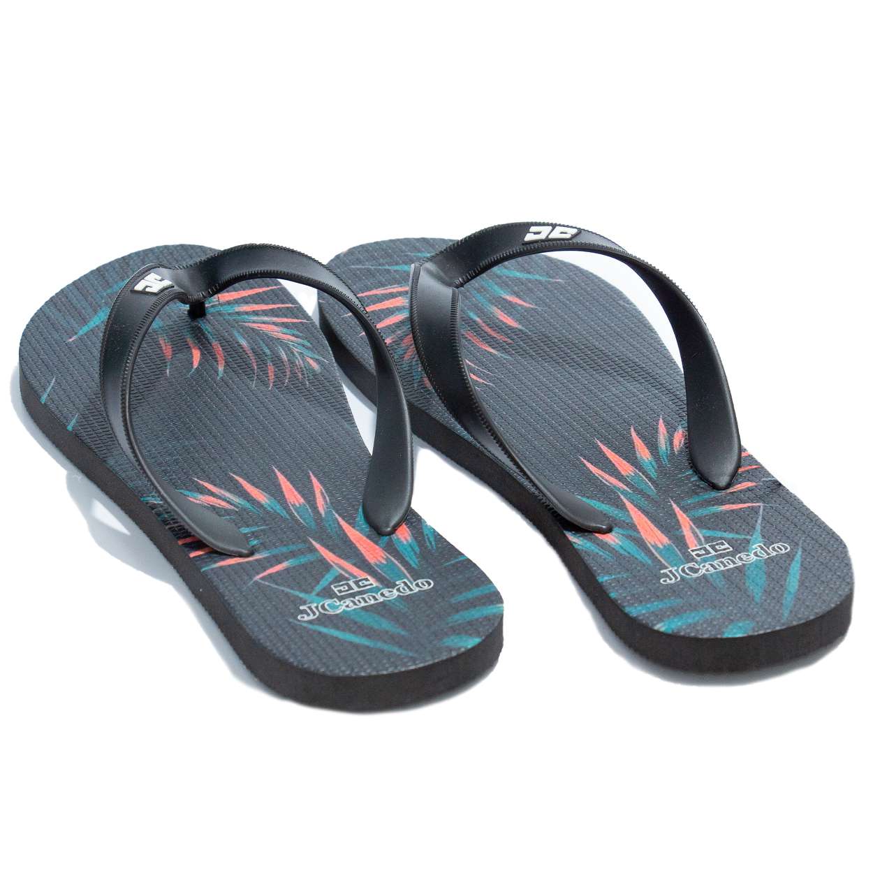Chinelo Floral Black