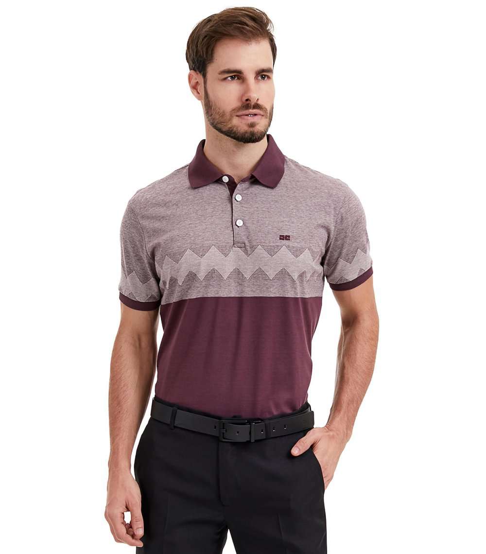 Polo M/C Slim Listra Jacquard Loc.