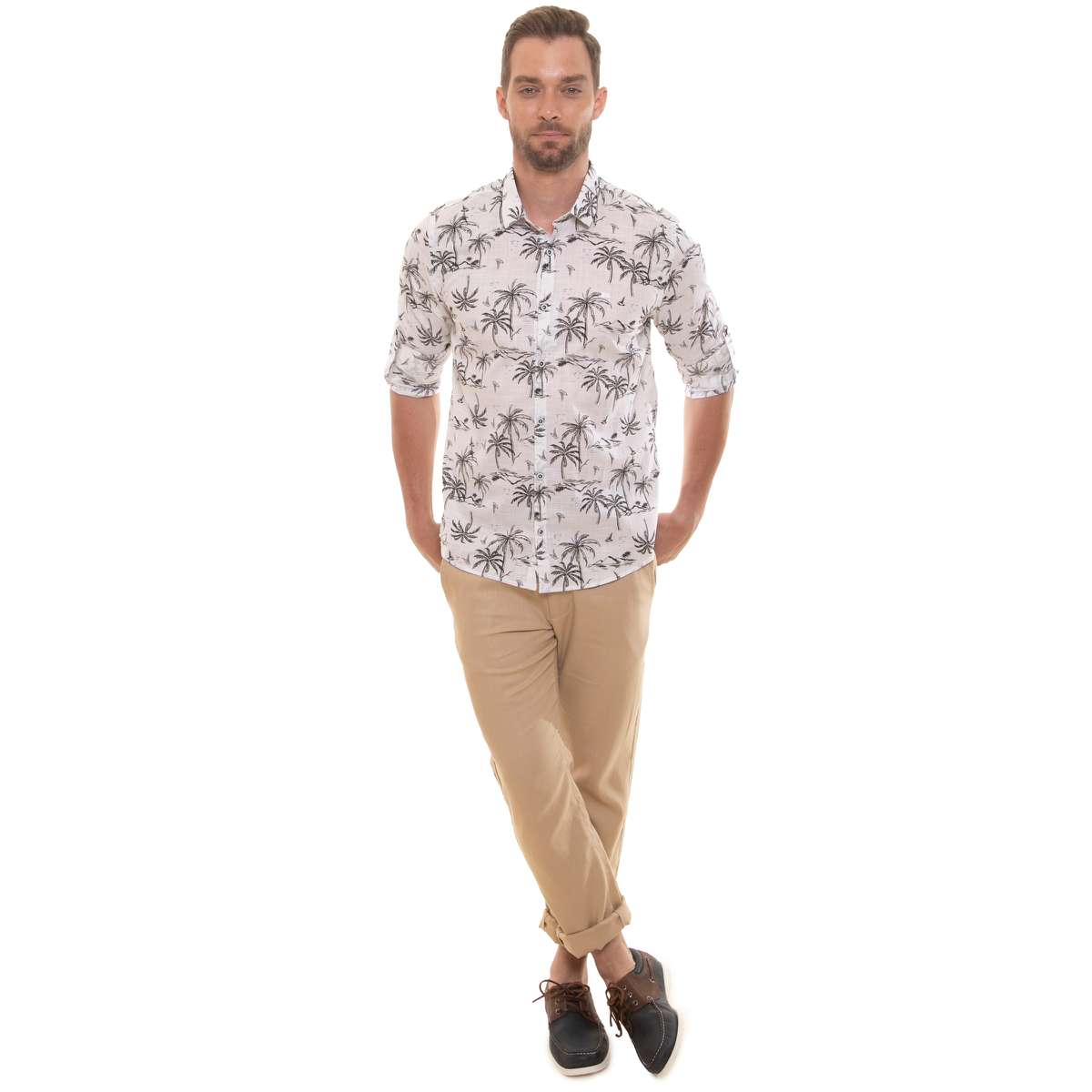 Cam.m/L Slim Alg.rami Estampada/Floral