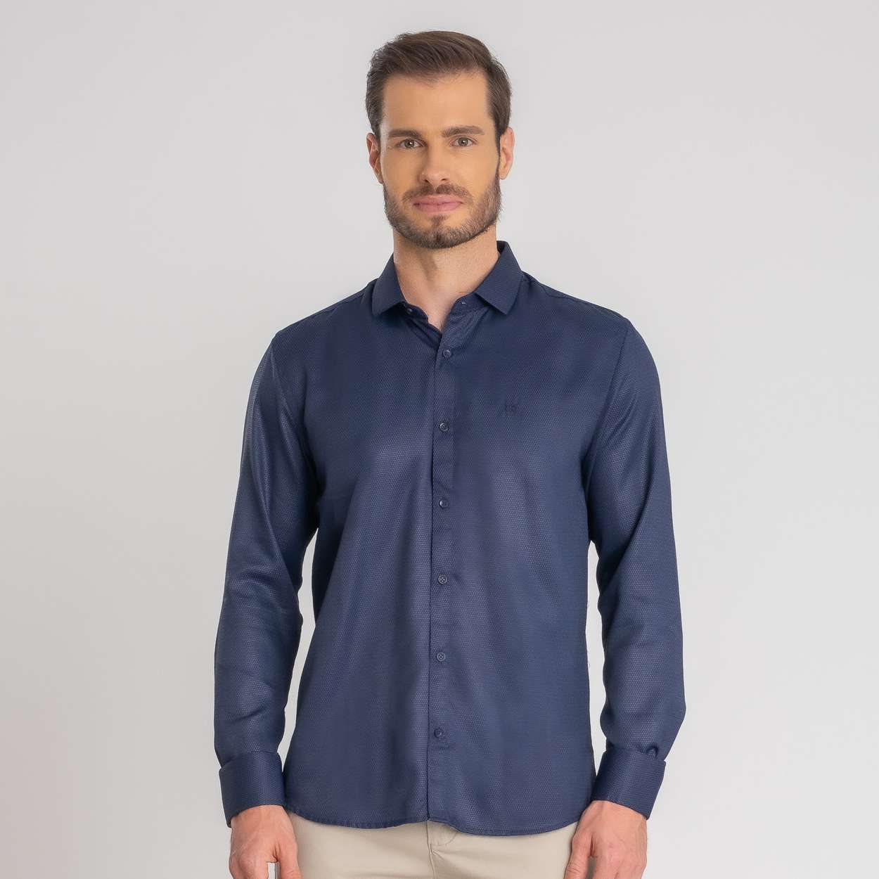 Cam. M/L Slim Easy Iron Jacquard