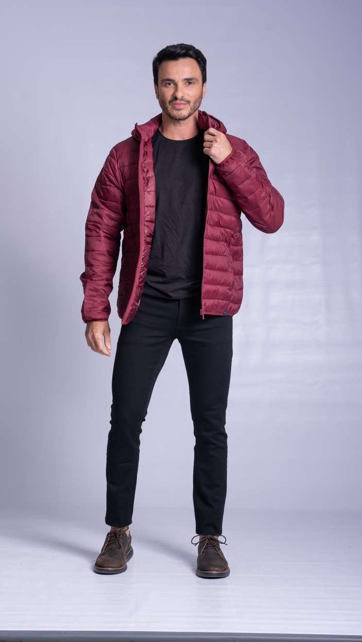 Jaqueta Puffer Nylon C/ Capuz