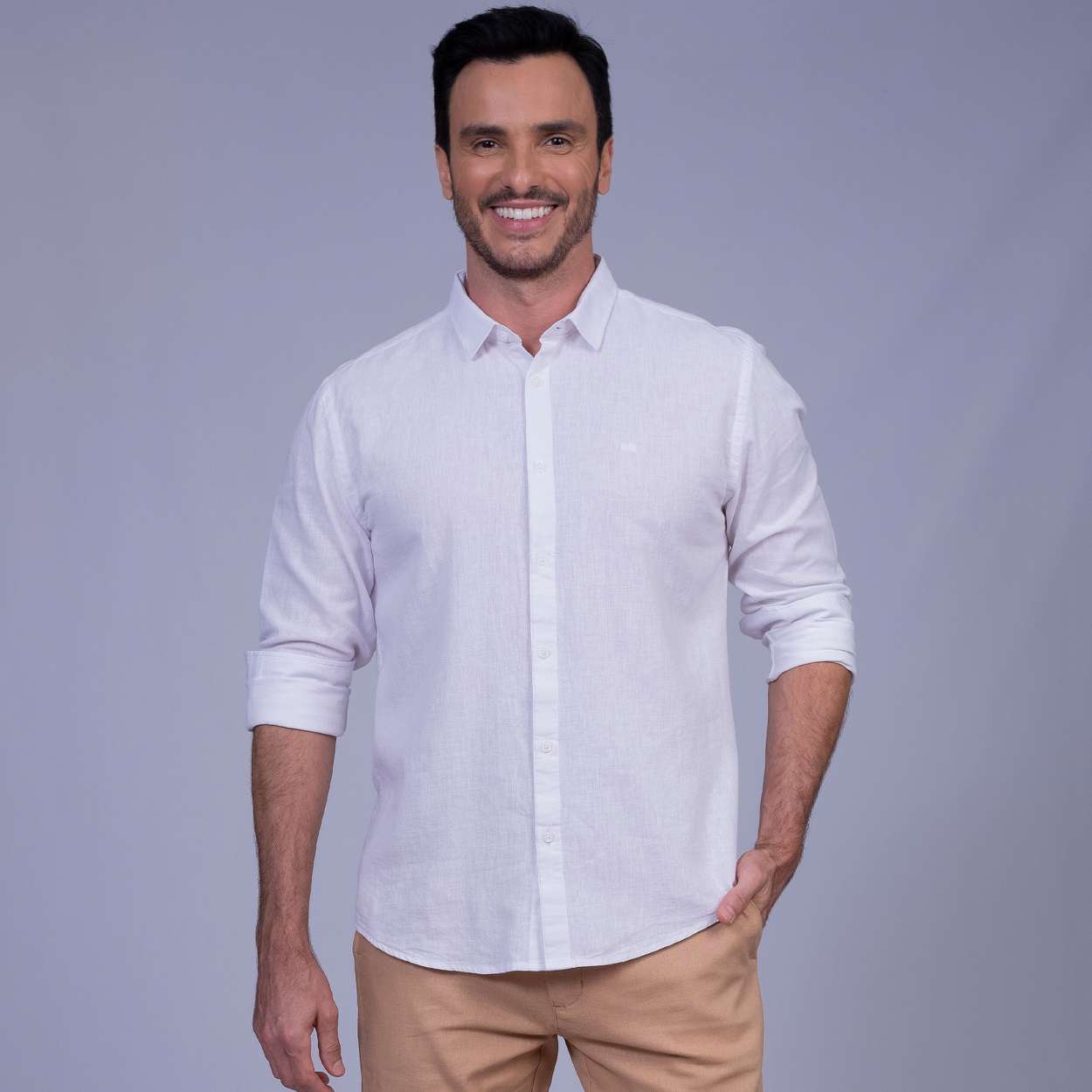 Cam.m/L Slim Linho Misto