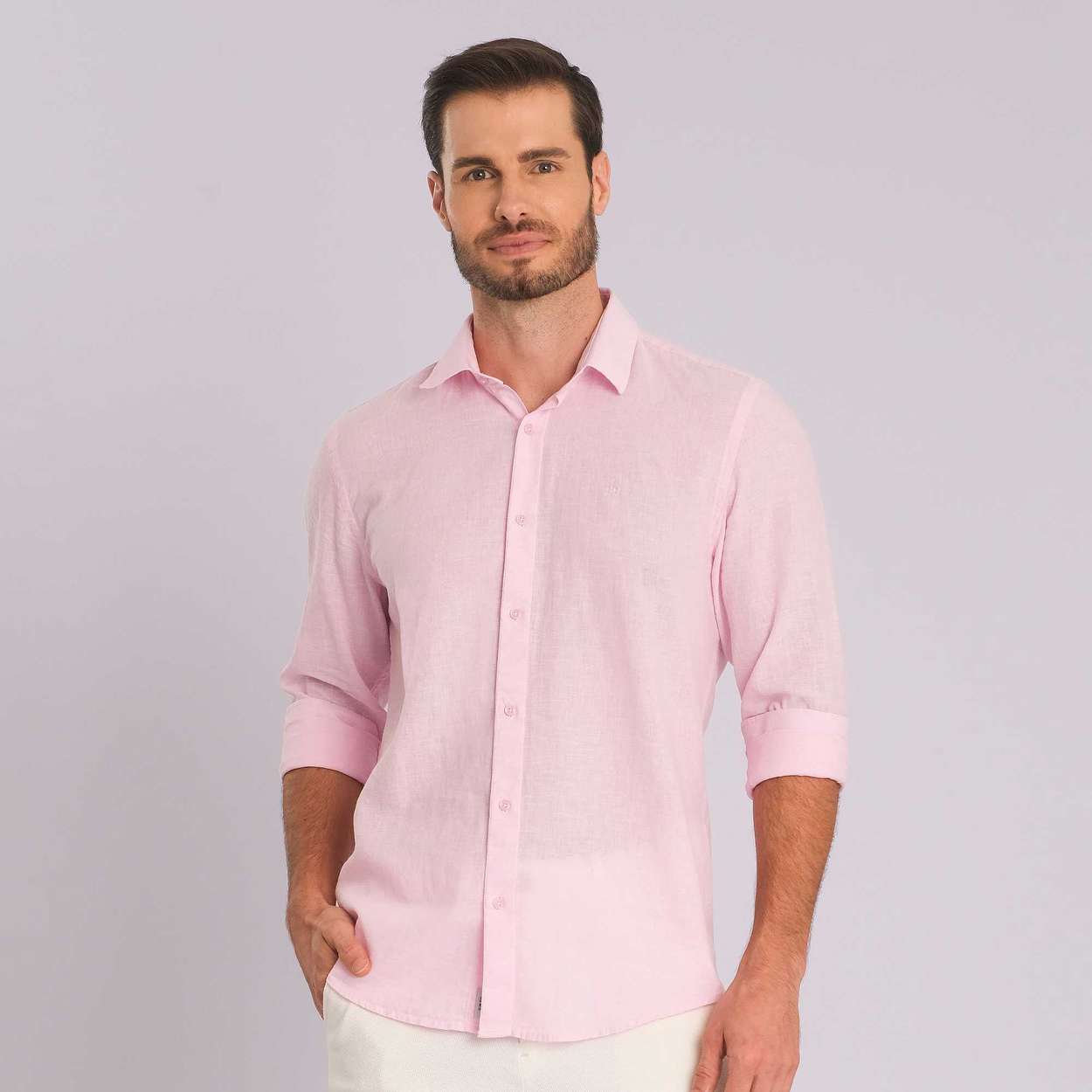 Cam.m/L Slim Linho Misto