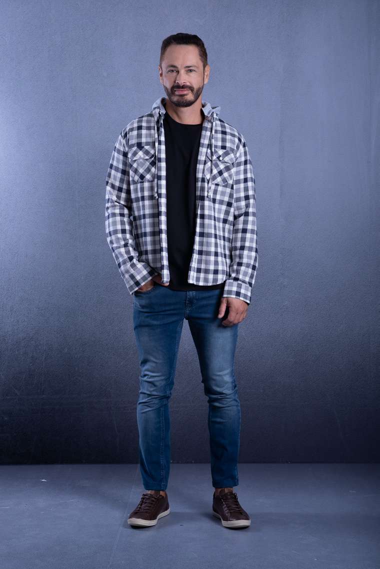 Cam.m/L Slim Flanela Xadrez C/Capuz