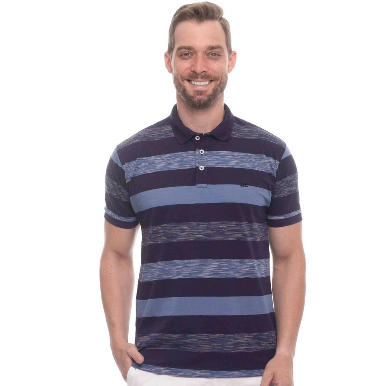 Polo M/C Listras C/ Elast. Premium