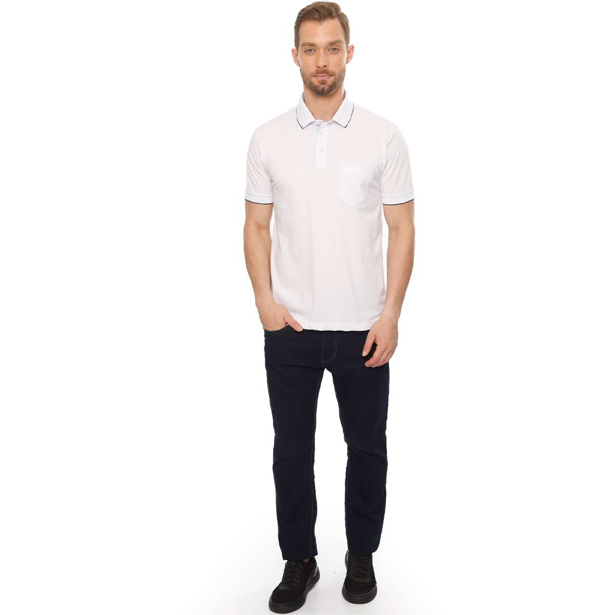 Polo M/C Piquet C/Bolso Det.tricoline