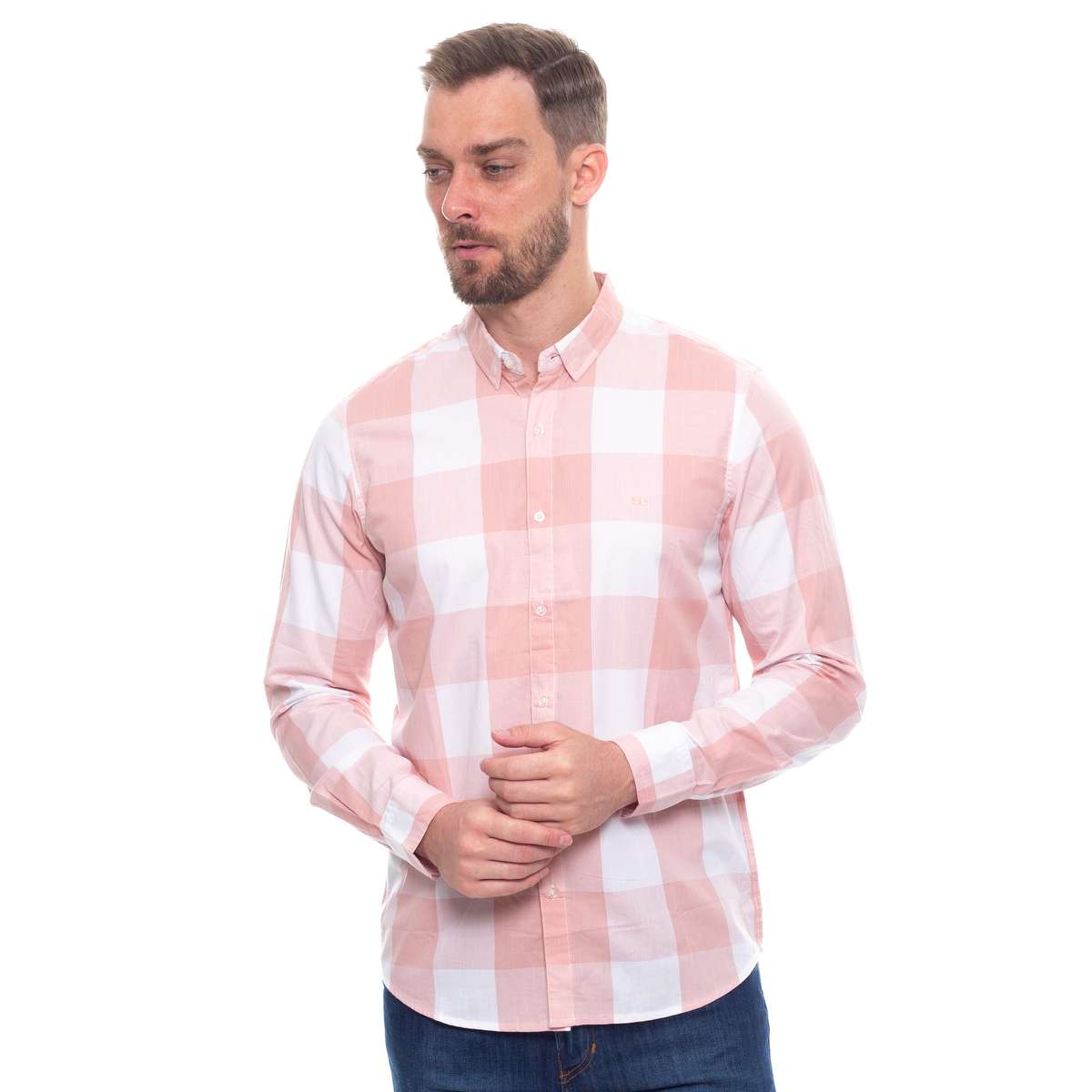 Cam.m/L Algodao Xadrez Quadric.